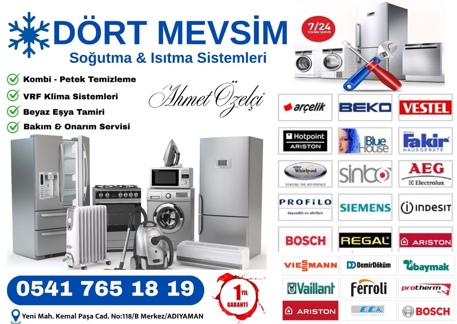 Adıyaman Kombi Bakım Ücreti